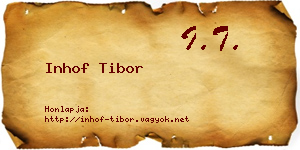 Inhof Tibor névjegykártya