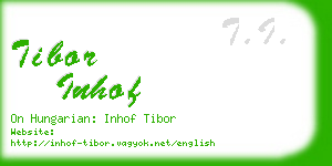 tibor inhof business card